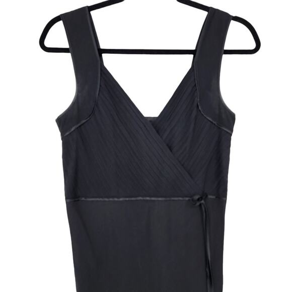 Isaac Mizrahi for Target Black 100% Silk Faux Wrap Maxi Evening Dress Size 6 - Picture 2 of 7